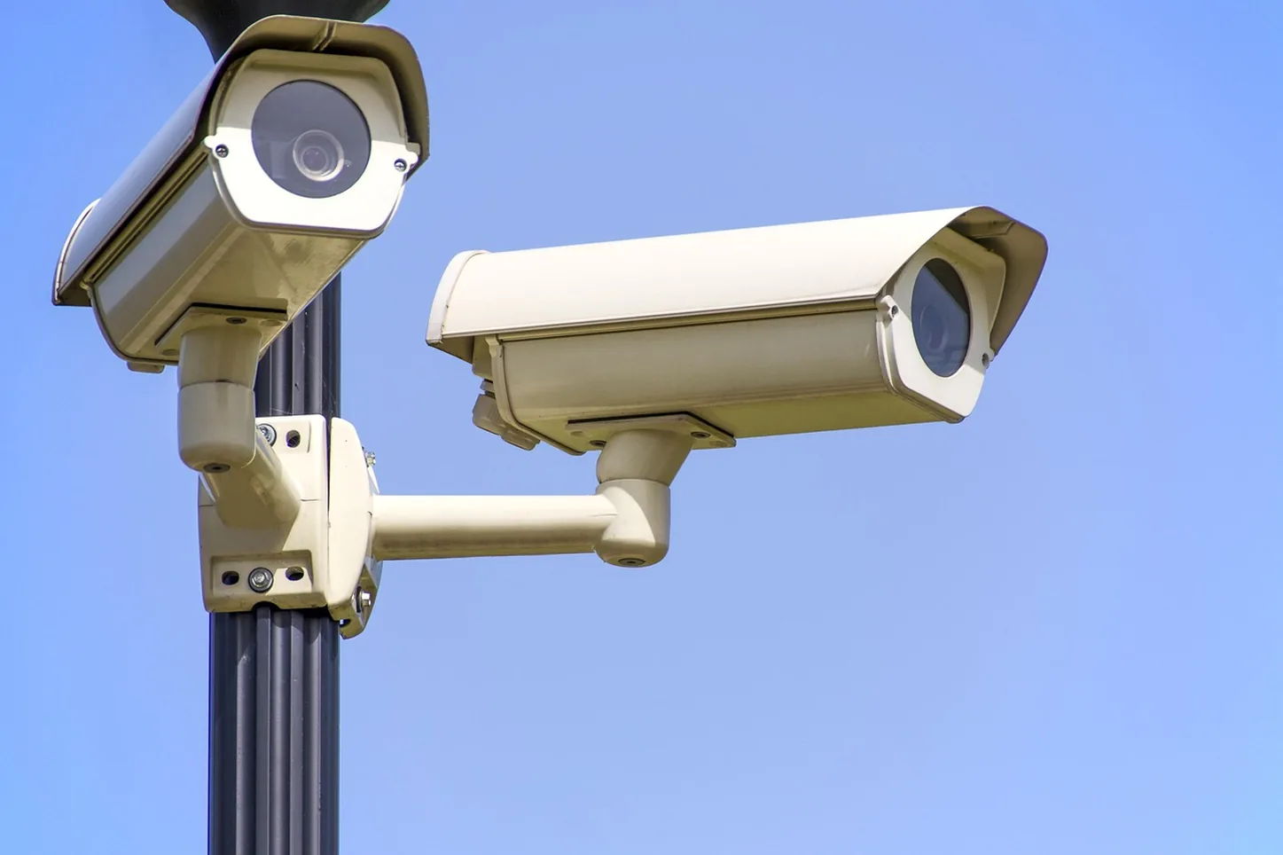 Security camera above a business entrance in Waterbury, CT